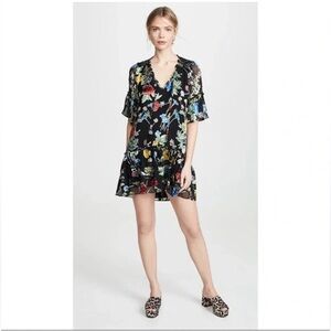 Alice & Olivia Pauline Floral Print Dress in excellent like new condition XS